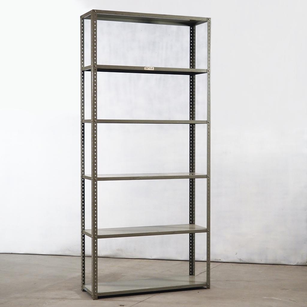 Industrial shelf unit in lacquered steel (H. ±200 x W. ±91 cm)