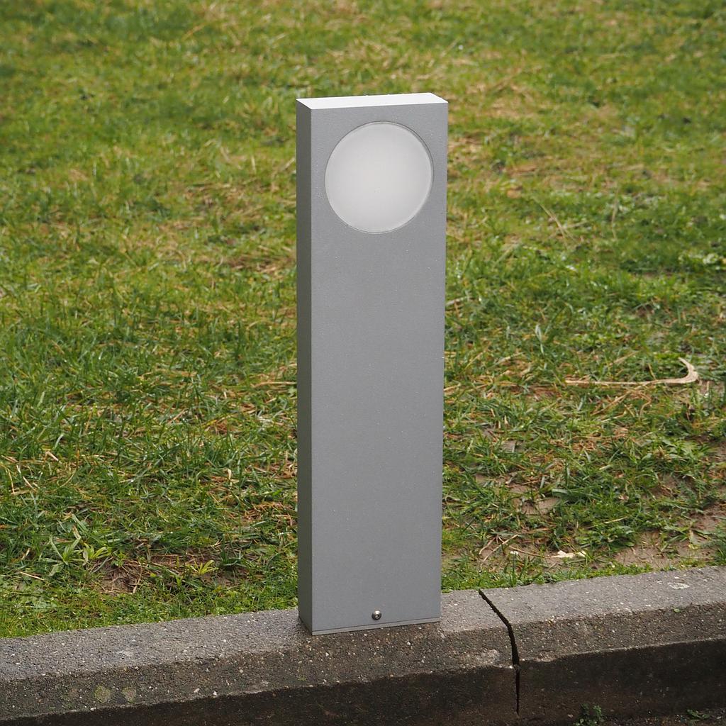 [206LIG750] Floor light with round satin glass diffuser by PSM Lighting (H. 39 cm)