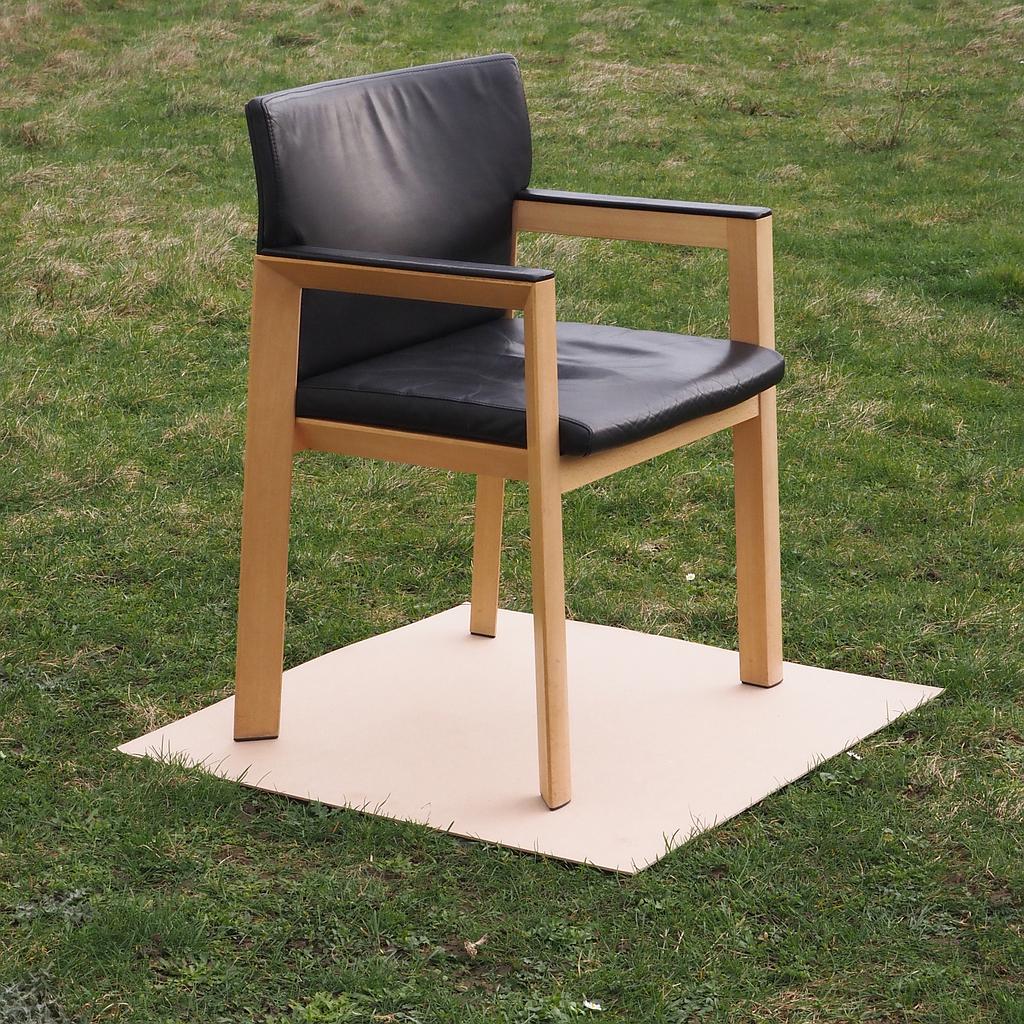 Armchair by Wilkhahn in beech &amp; plywood - Black backrest