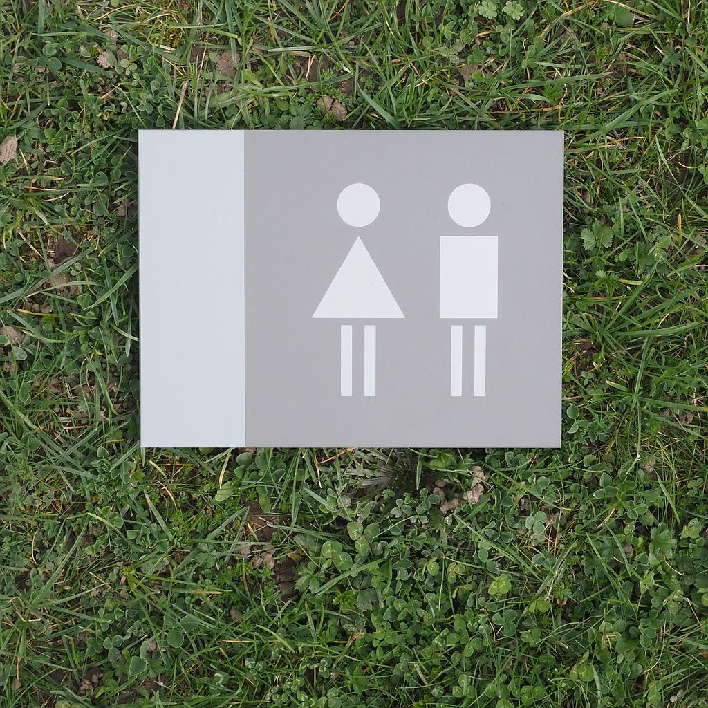 Toilet signage in aluminum (20 x 15 cm)