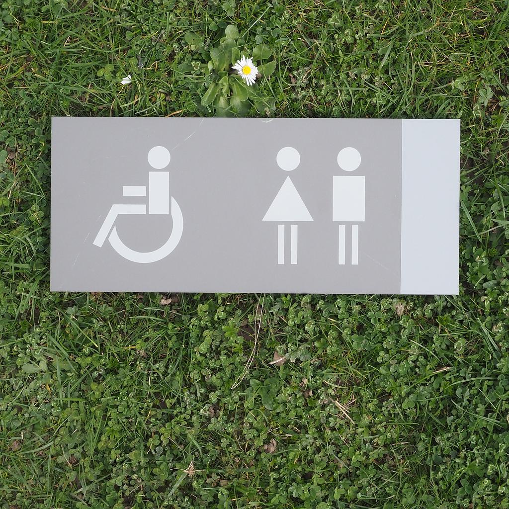 [220HAR005] Toilet signage in aluminum (35 x 15 cm)