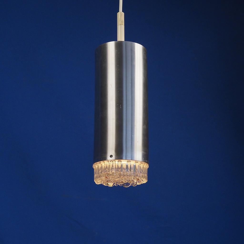 Hanging light in aluminium and bubble glass by Staff Leuchten