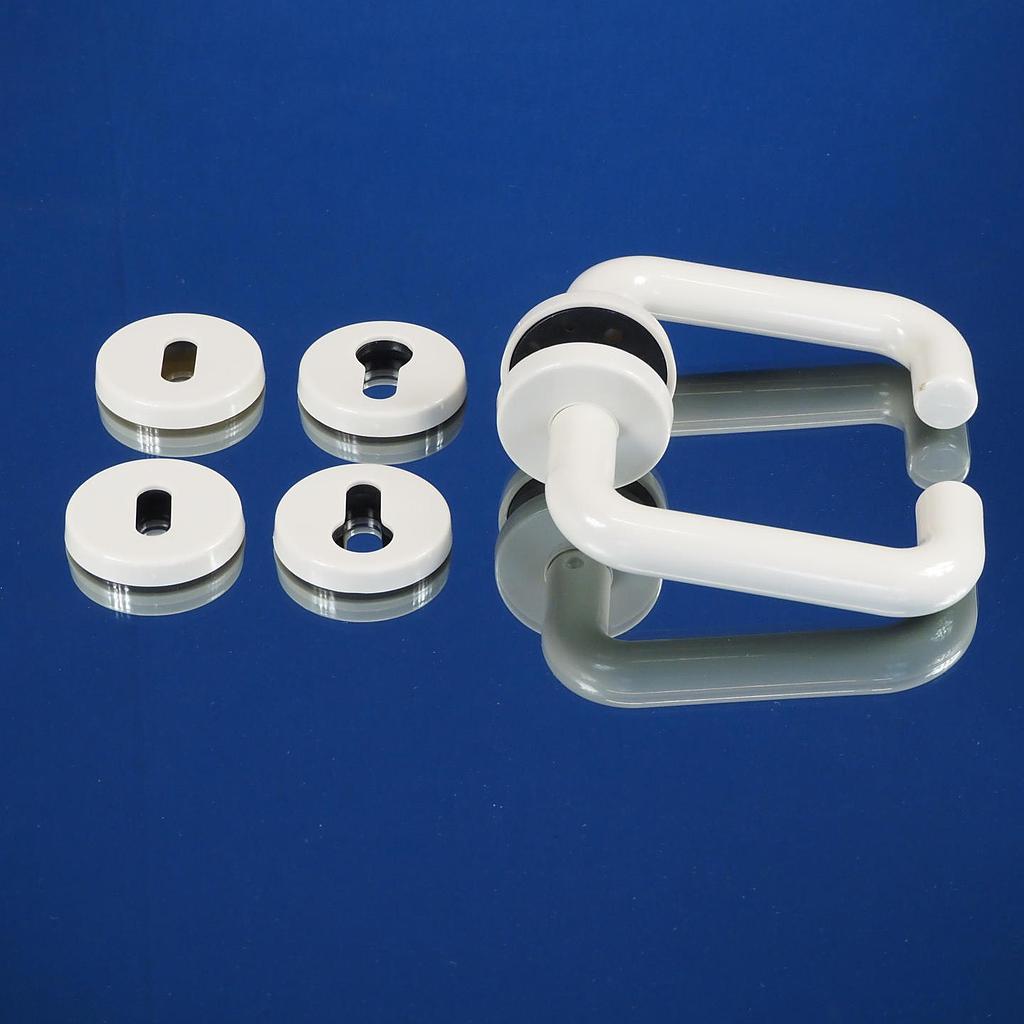 [999HAR1014] Door handle in nylon with key rosettes by Linea Bertomani - Light grey