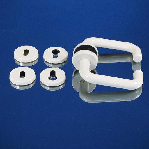 [999HAR1014] Door handle in nylon with key rosettes by Linea Bertomani - Light grey