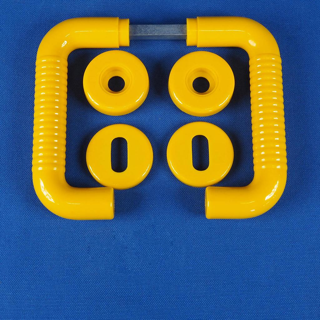 Door handle in nylon with key rosettes by Metafranc - Yellow