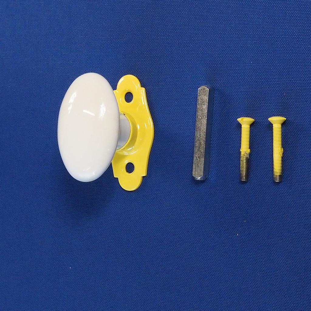 [999HAR1031] Single door knob in Limoges porcelain - Yellow