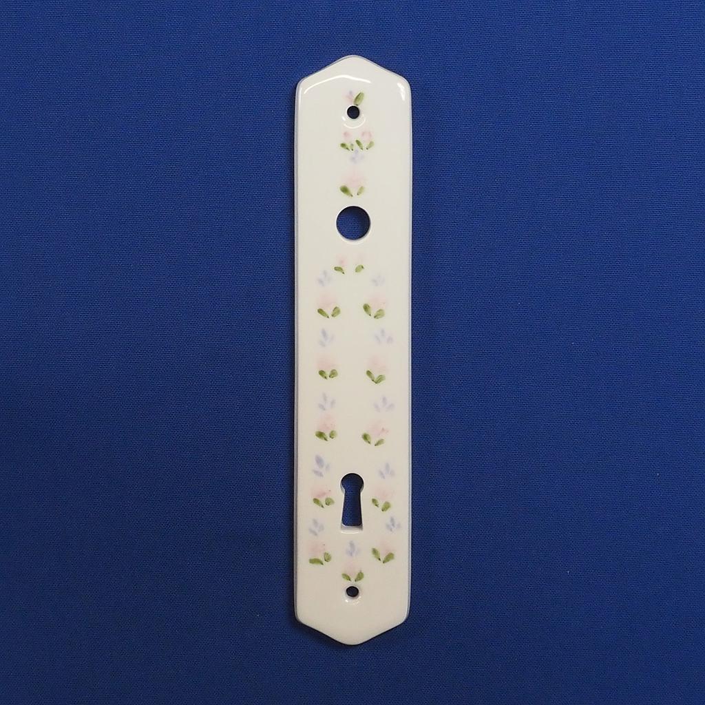 [999HAR1036] Doorplate in Limoges porcelain with hand drawn floral ornaments