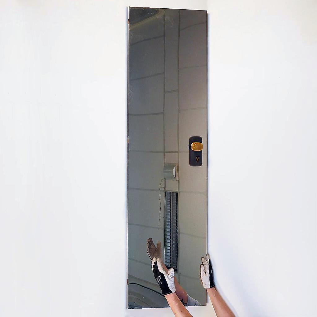 Door in stainless steel with bronze door handles by Jules Wabbes (H. 198 x 53 cm) - Right