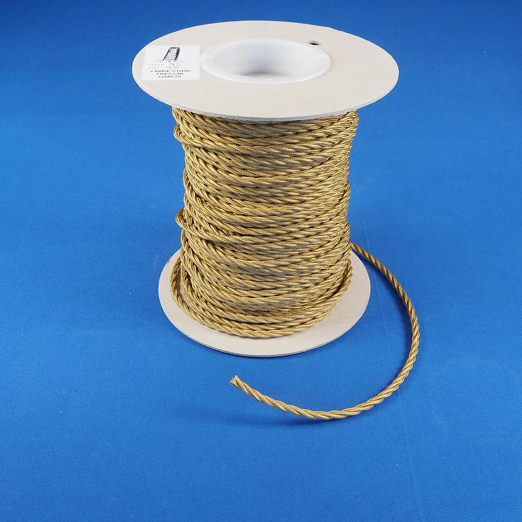 [998LIG606] Electrical textile cable 'Twist' 3*0,75 (GOLD)