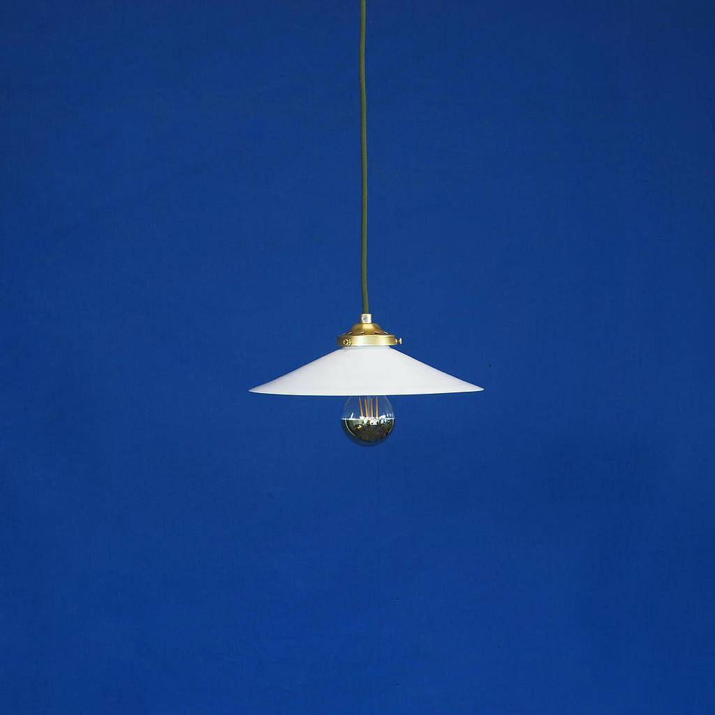 [999LIG1220] Hanging light 'Apollo' with shade in opaline glass