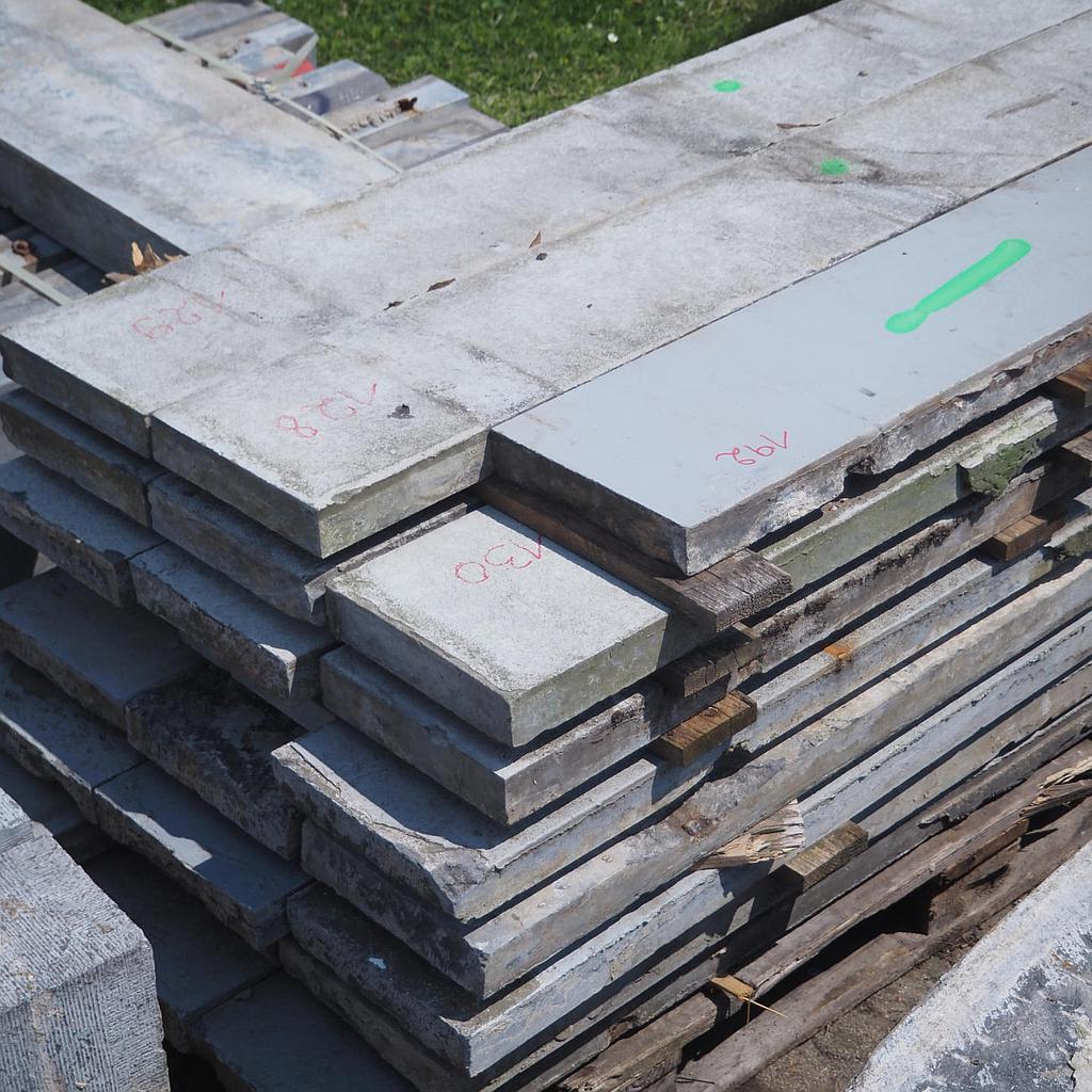 Blue limestone slabs from KANAL-Centre Pompidou - Only available 