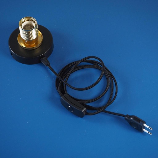 [999EXT034] Optional textile cable 190 cm long with switch, plug and ceiling cap - BLACK (New)