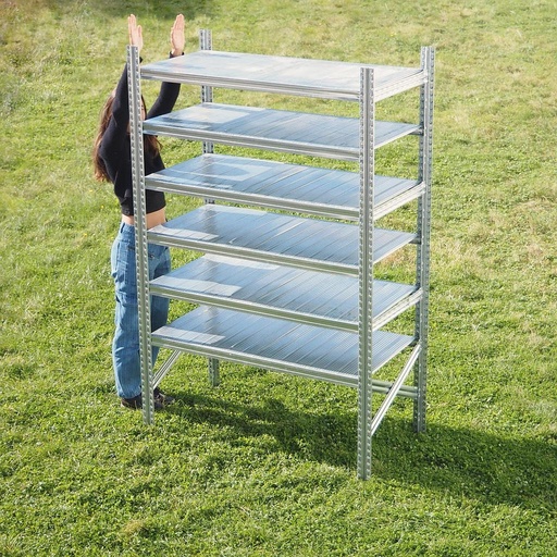 [999FUR1329] Shelf 'Super 1-2-3' in galvanized steel by Metalsistem (H. 197 x L. 127 x D. 60 cm)