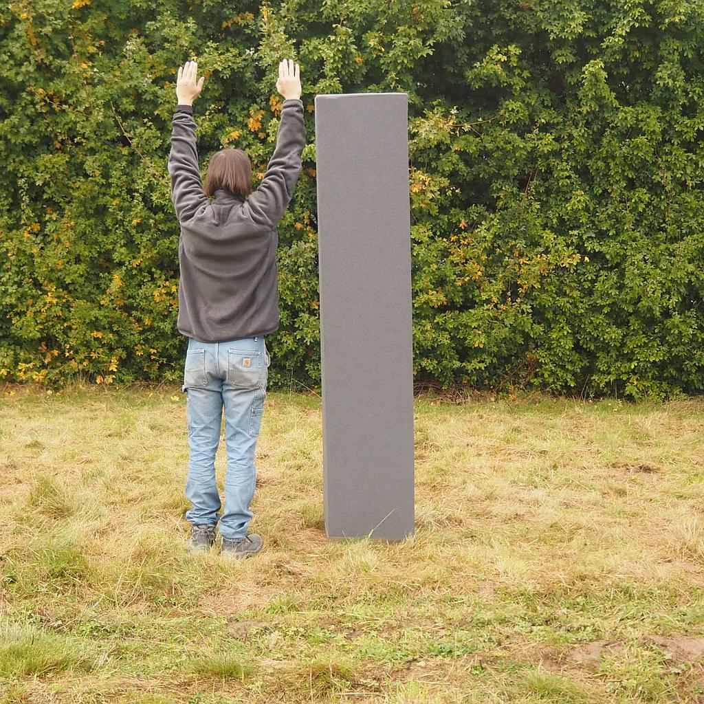 [999FUR1348] Free standing acoustic totem 'Lugn' by My O Solutions (H. 200 cm) - Light grey
