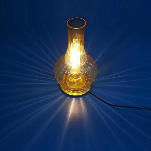 [999LIG1266] Table light 'Josiane' in brass with textured glass diffuser