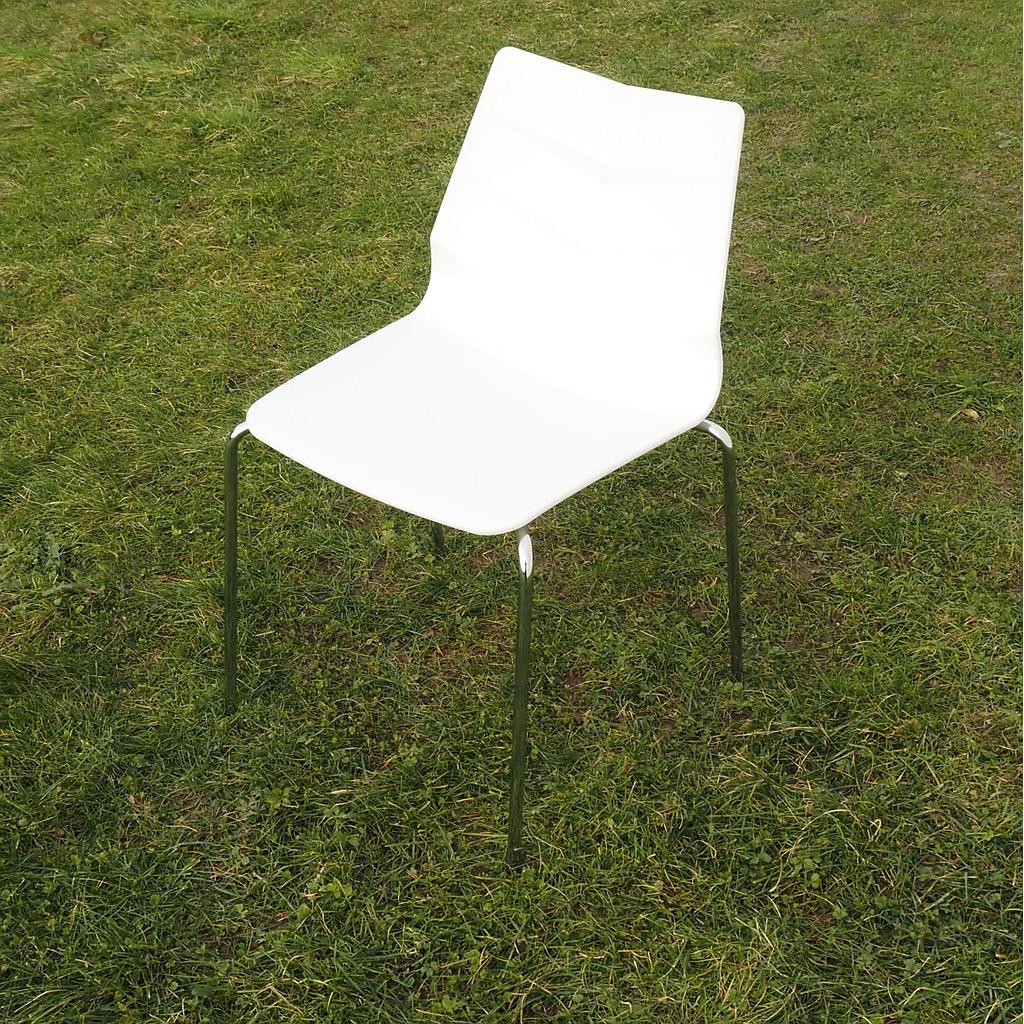 [910FUR008] Stackable chair in polypropylene and steel by Hartley