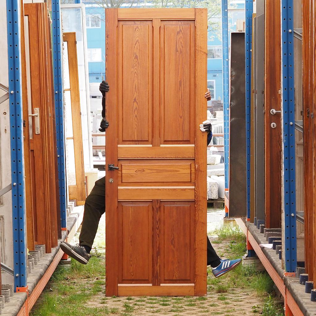 [227DOP002] Door in varnished solid pine from Opwijk monastery (H. 246 cm x W. 87 cm) - Right