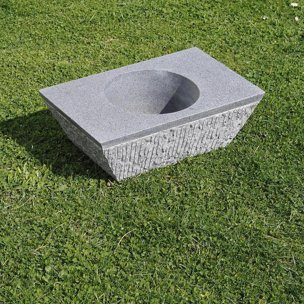 [999SAN1016] Basin in natural stone (L. 45 cm x W. 28 cm) - Grey