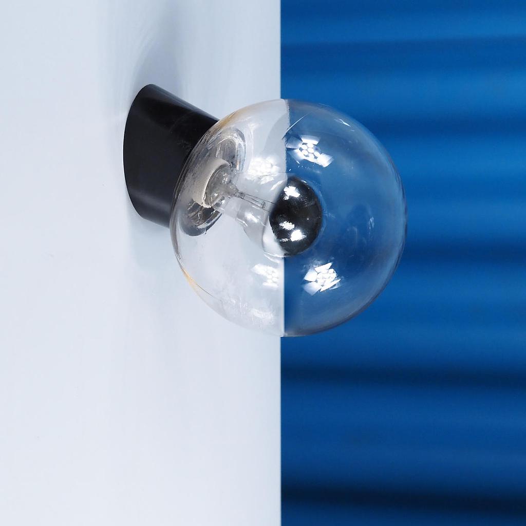 [999LIG1300] Wall/Ceiling light in clear glass and bakelite - Angled