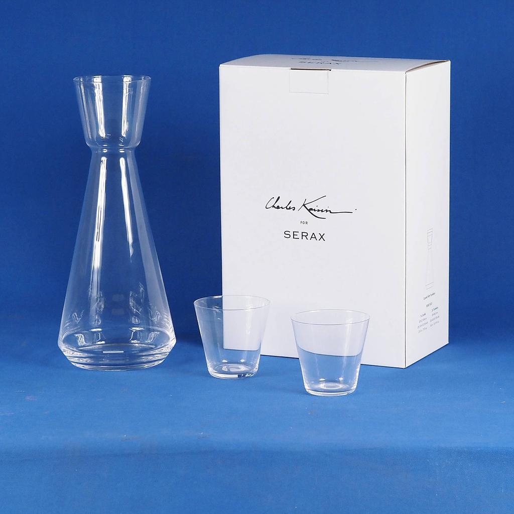 [B0821503] Carafe 'Nero' with stackable tumblers by Charles Kaisin for Serax