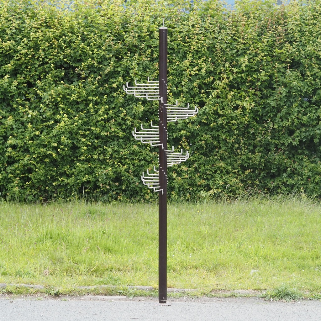 [230FUR001] Spiral coat rack by Christophe Gevers from the Générale de Banque (H. 241,5 cm)