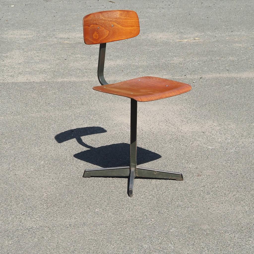 School chair in pagwood with cross-feet
