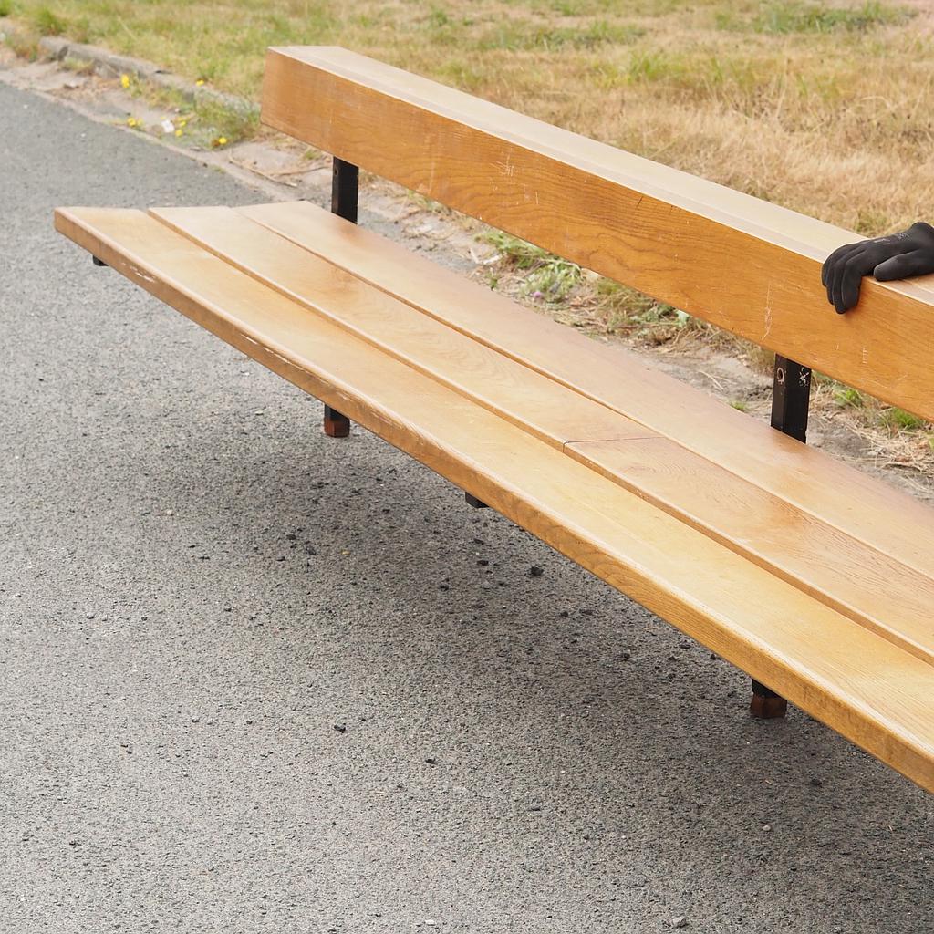 Large bench in solid oak by Christophe Gevers from the Générale de Banque (various lengths)
