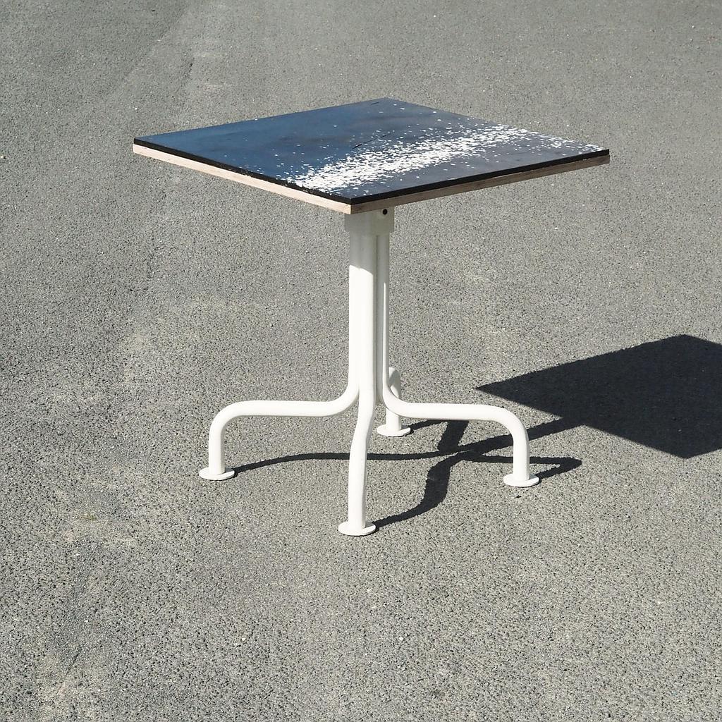 Square cafeteria table by Pierre-Emmanuel Vandeputte