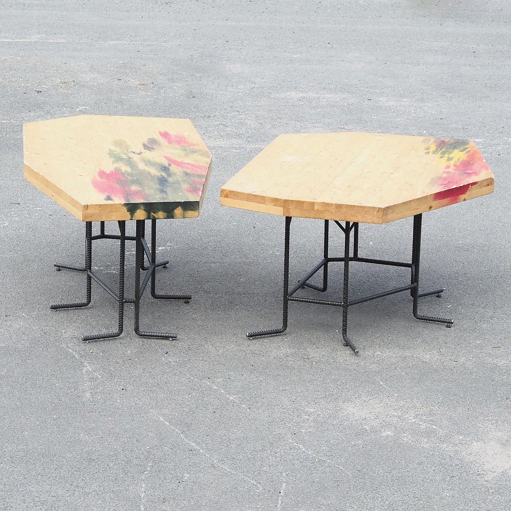 Heptagonal dining table by Lionel Jadot (various shapes)