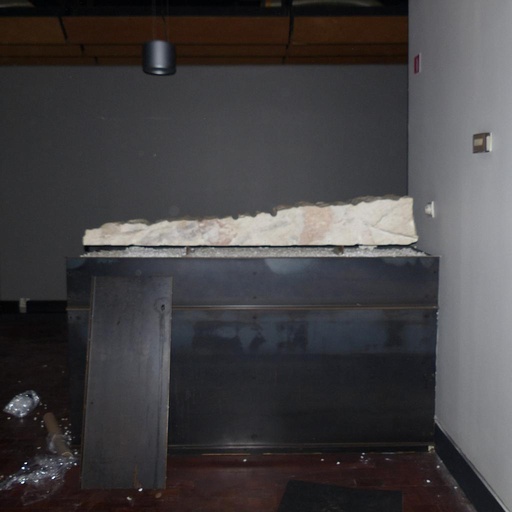 [230FUR512] Partition in steel with decorative element 'Natural Stone' by Christophe Gevers from the Générale de Banque (L. 180 cm)