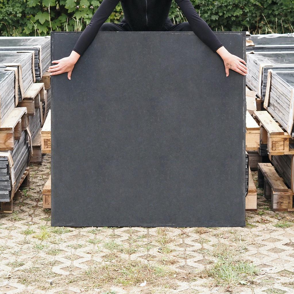 Square slabs in gabbro from the Maine-Montparnasse building (115 x 115 cm)
