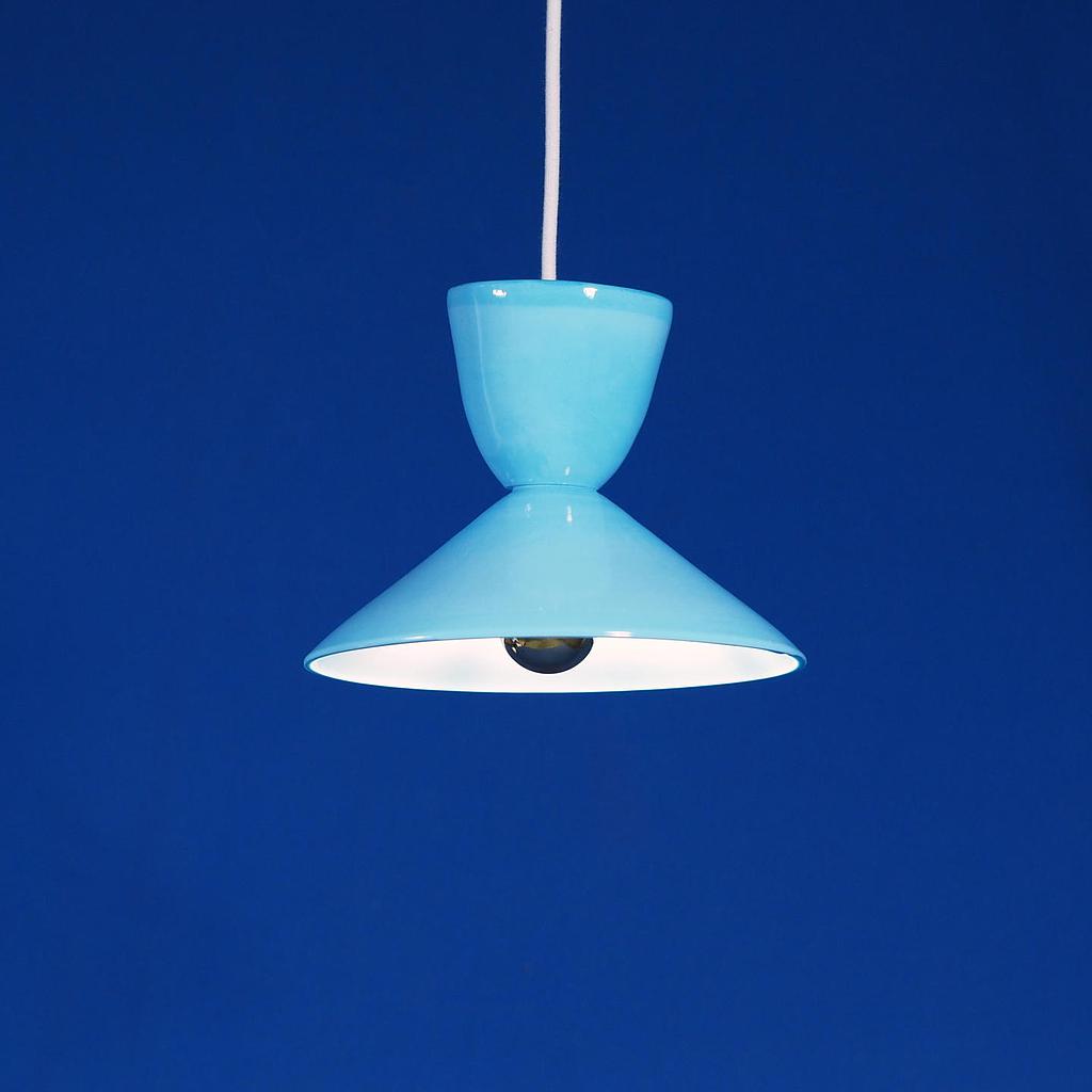 [334LIG005] Hanging light 'Georgio' with glass lampshades from Emery&Cie - Sky blue