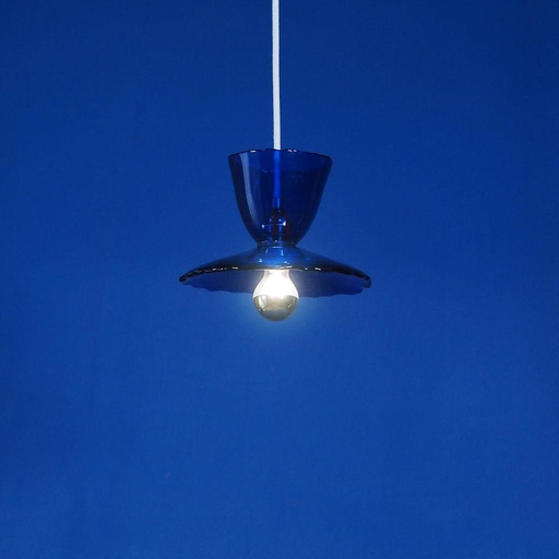[334LIG009] Hanging light 'Lara' with glass lampshades from Emery&Cie - Clear cobalt blue