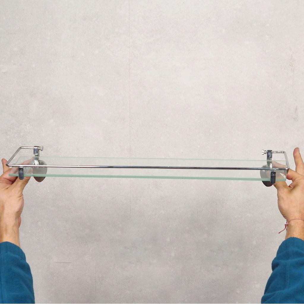 [999SAN1037] Bathroom shelf in clear tempered glass