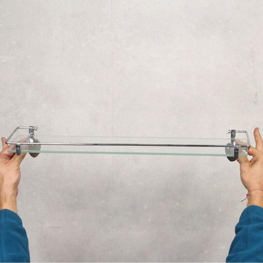 [999SAN1037] Bathroom shelf in clear tempered glass