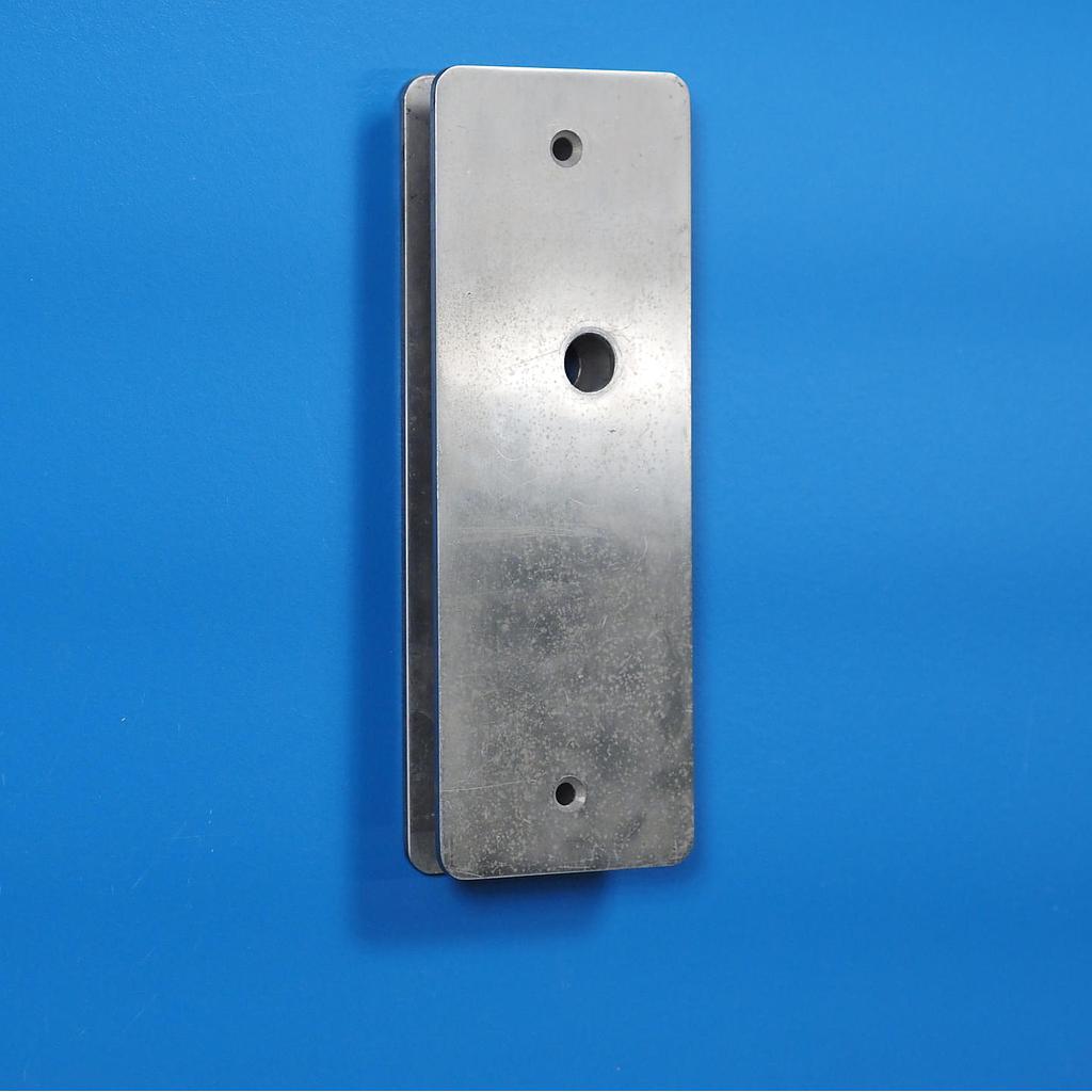 [005HAR244] Double handle plate in chrome-plated brass from the Générale de Banque - Hole on both sides (Right/Left)