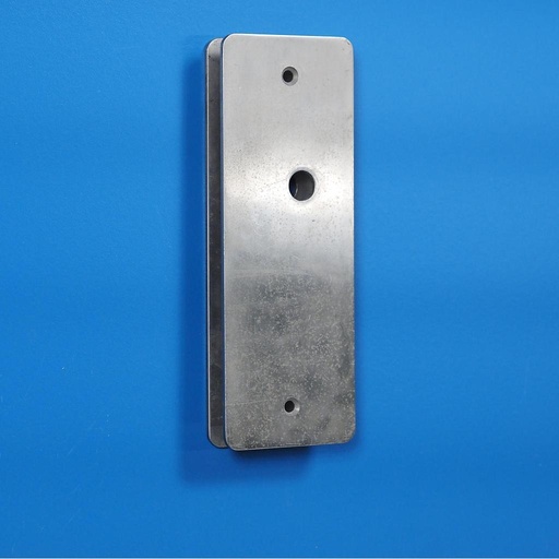 [005HAR244] Double handle plate in chrome-plated brass from the Générale de Banque - Hole on both sides (Right/Left)