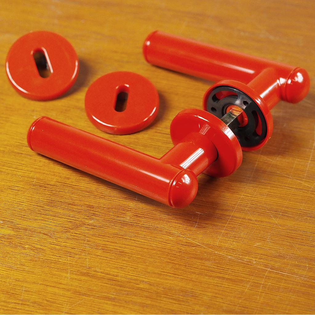 [999HAR1086] Door handle in nylon with key rosettes - Red