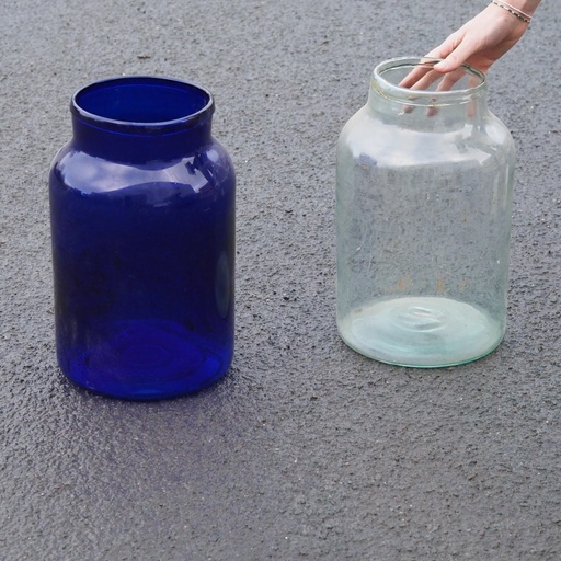 Handblown glass jar (Cobalt blue or Transparent)