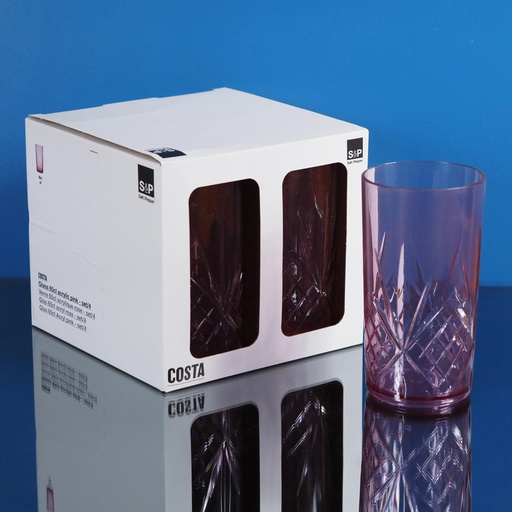 [801283] Set of 4 drinking glasses 'Costa' by Salt&Pepper (65 cl) - Acrylic pink