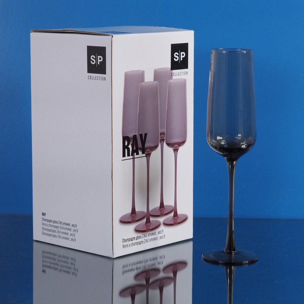 [856055] Set of 4 champagne glasses 'Ray' by Salt&Pepper (24 cl)
