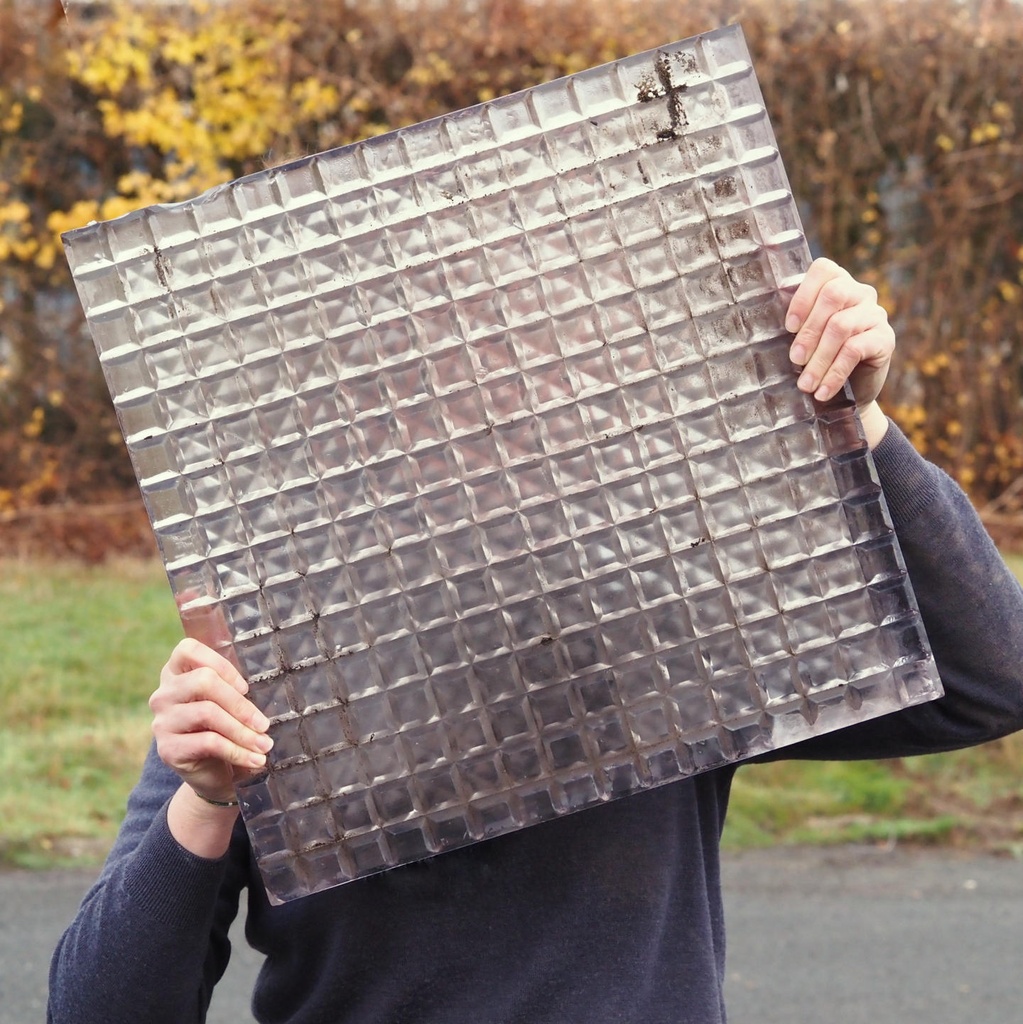 [999OBJ173] Pressed glass slabs 'Diamant' by Mombel-Bossart & Fils from Val Saint Lambert - Only available in our physical shop