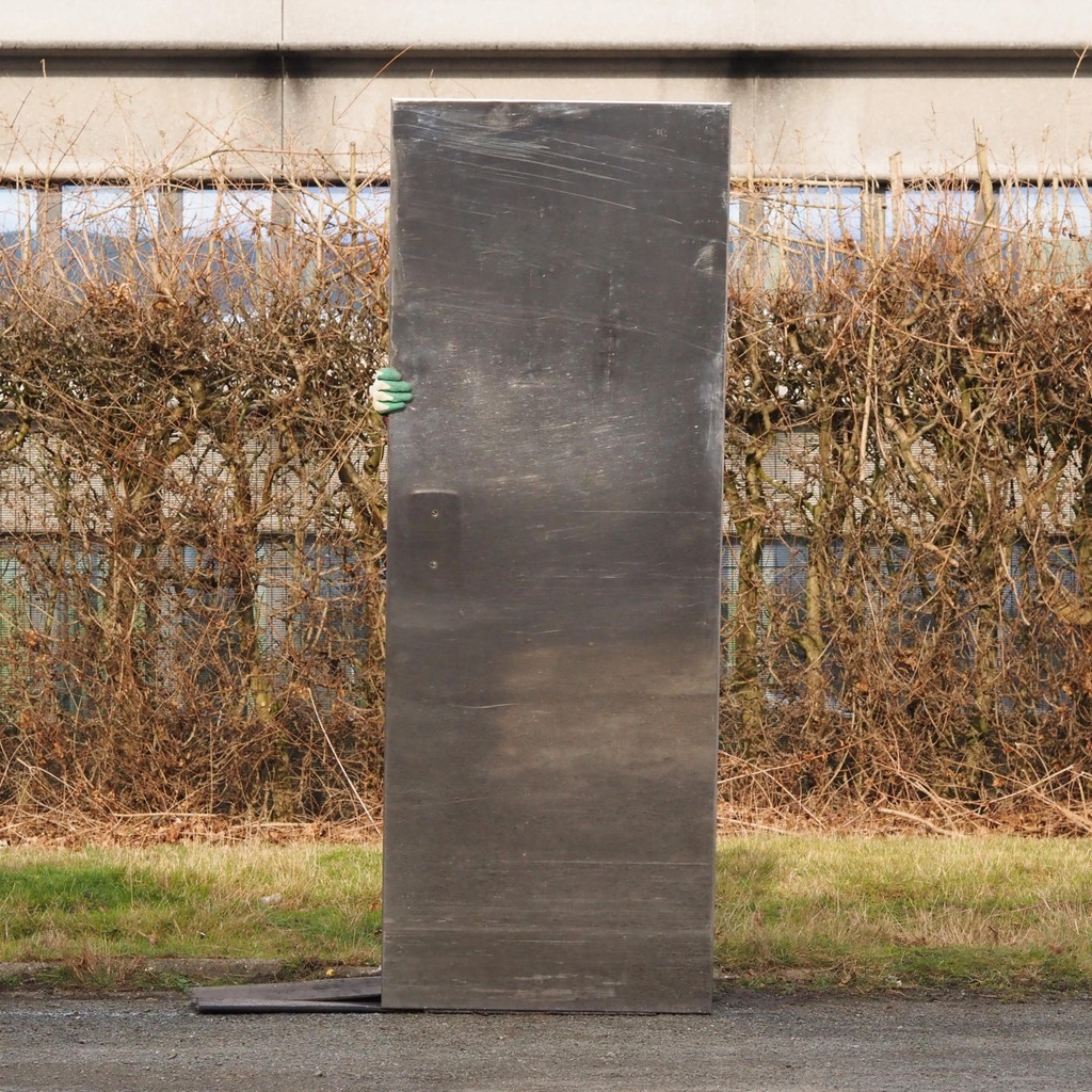 [005DOP033] Door in stainless steel from the Générale de Banque  (H. 195,5 x 95,4 cm) - Right