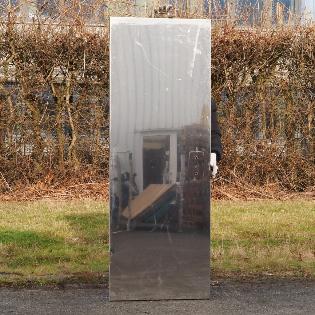 [005DOP034] Door in stainless steel from the Générale de Banque (H. 202,8 x 74,6 cm)