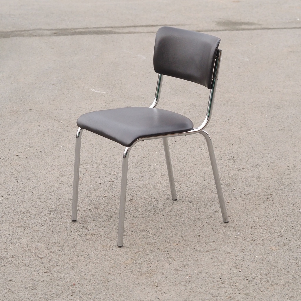 [999FUR1492] Stackable chair by Tubax - Black synthetic leather