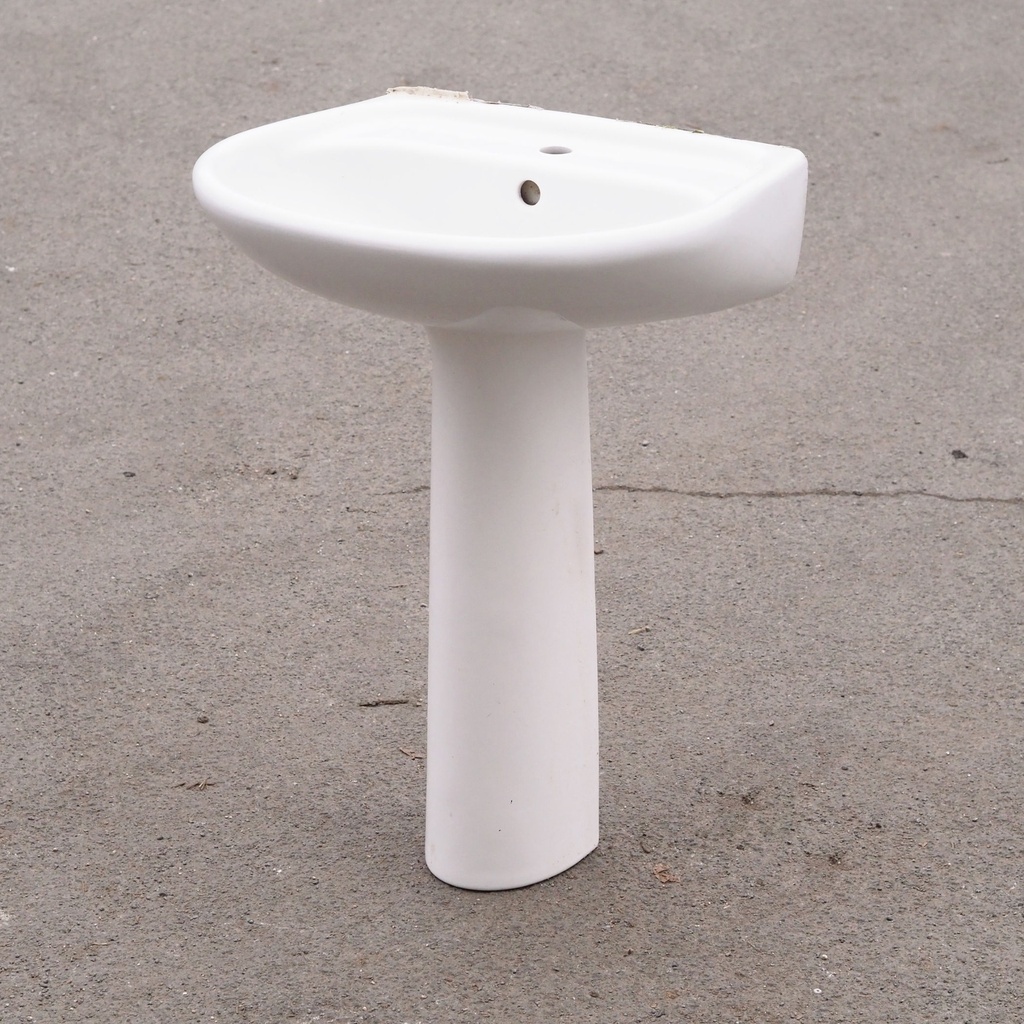[999SAN1048] Pedestal bathroom sink in glazed porcelain