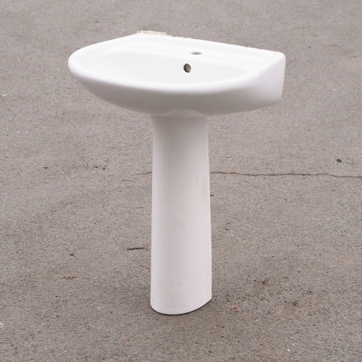 [999SAN1048] Pedestal bathroom sink in glazed porcelain