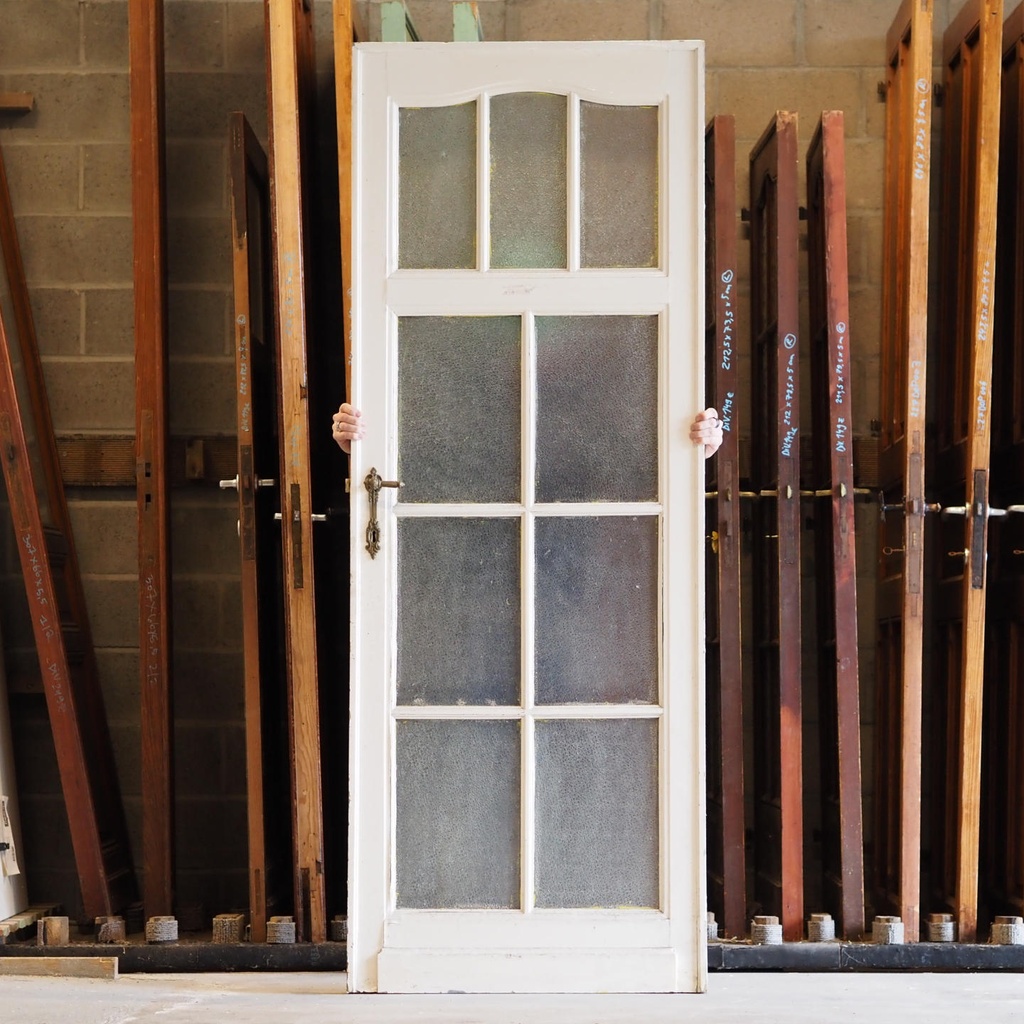 [999DOP1014] Door in painted solid wood with glass panels (H. 220 x W. 82,5 cm) - Right