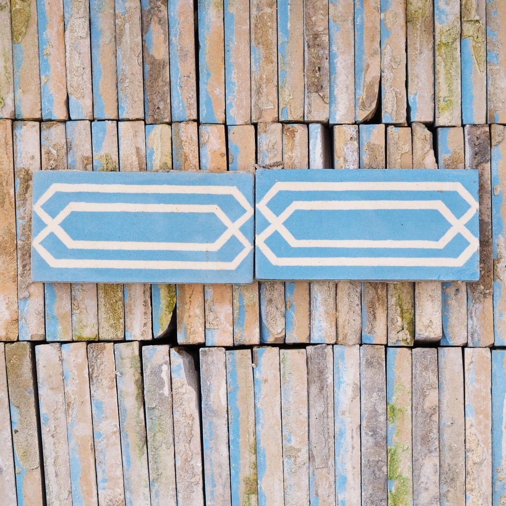 [999FLO933] Reclaimed ceramic frieze (14,3 x 7 cm) - Sold per tile