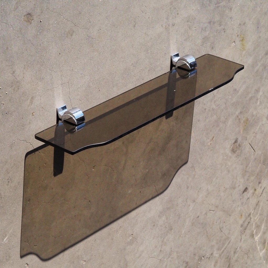 [999SAN1063] Bathroom shelf by Tubo in smoked tempered glass